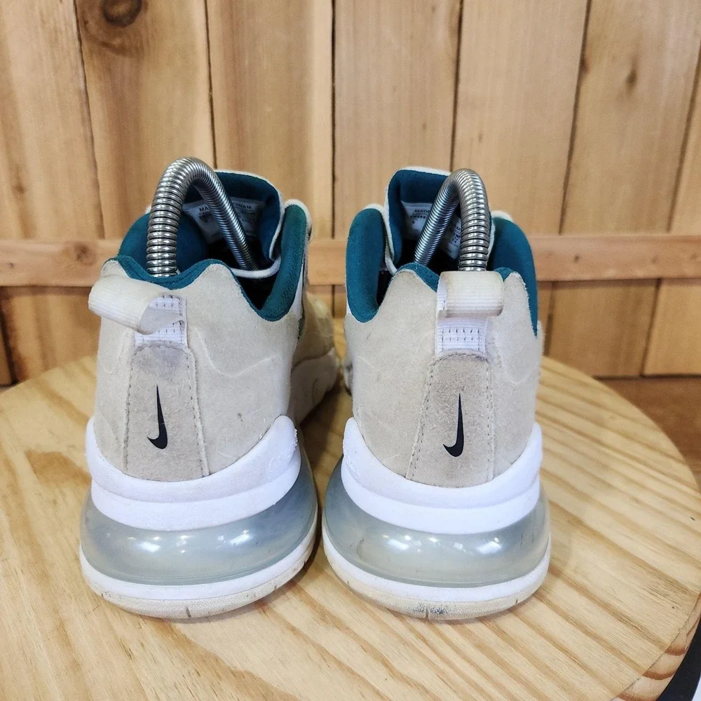 Nike Air Max 270 React Shoes Mens 6 White Teal Running Sneakers CK4885-991